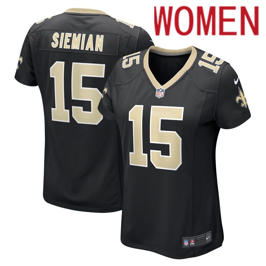 Women New Orleans Saints 15 Trevor Siemian Nike Black Game NFL Jersey